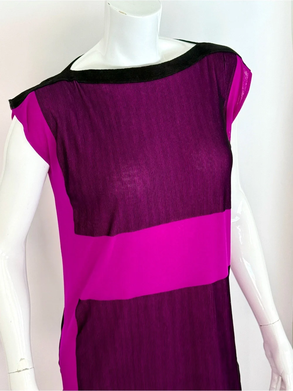 RARE Vintage Jean Paul Gaultier Soleil Mesh Flocked Velvet Striped Dress M